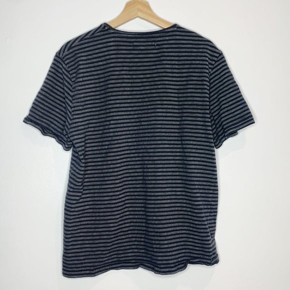 OUTERKNOWN Striped Textured Pocket T-Shirt Short Sleeve Organic Cotton Large - Picture 10 of 11